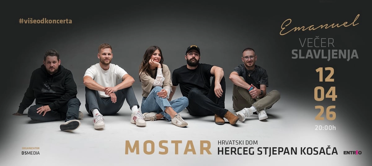 Večer slavljenja s grupom Emanuel ovu nedjelju u Mostaru u Kosači