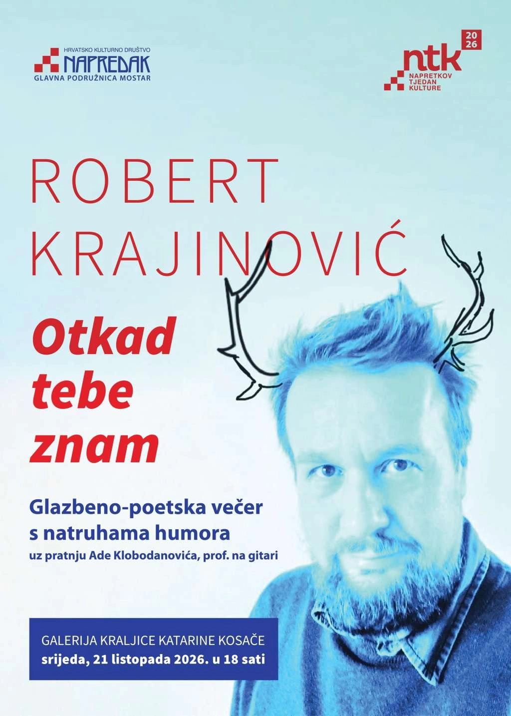U srijedu u Kosači glazbeno - poetska večer 'Otkud tebe znam'